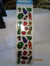 Hambly stickers Vintage foil shiny fruits vegetables 1 sheet still in package