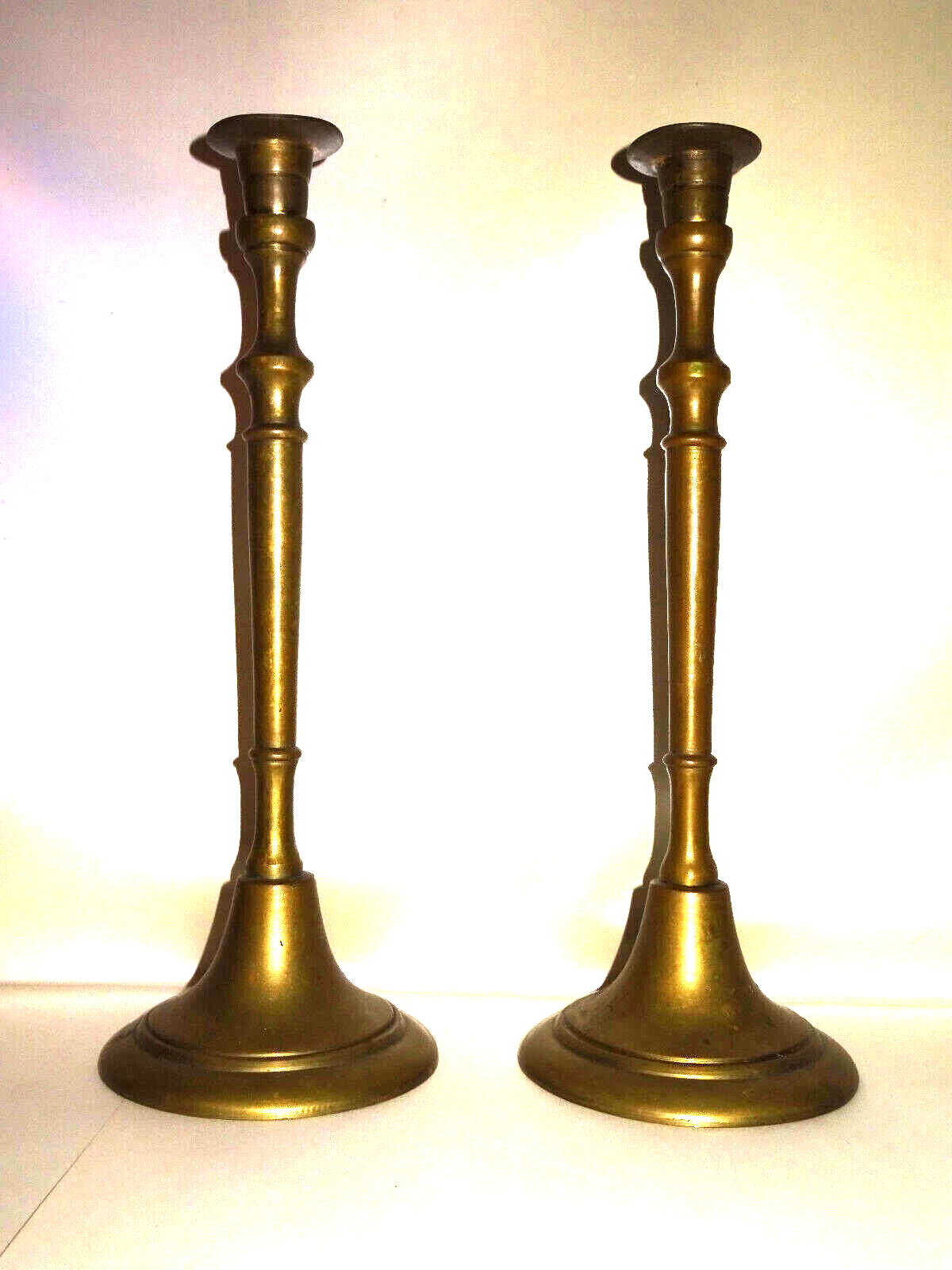 2 antike Messing Kerzenhalter Kerzenständer Candle Holder Brass 35cm eBay