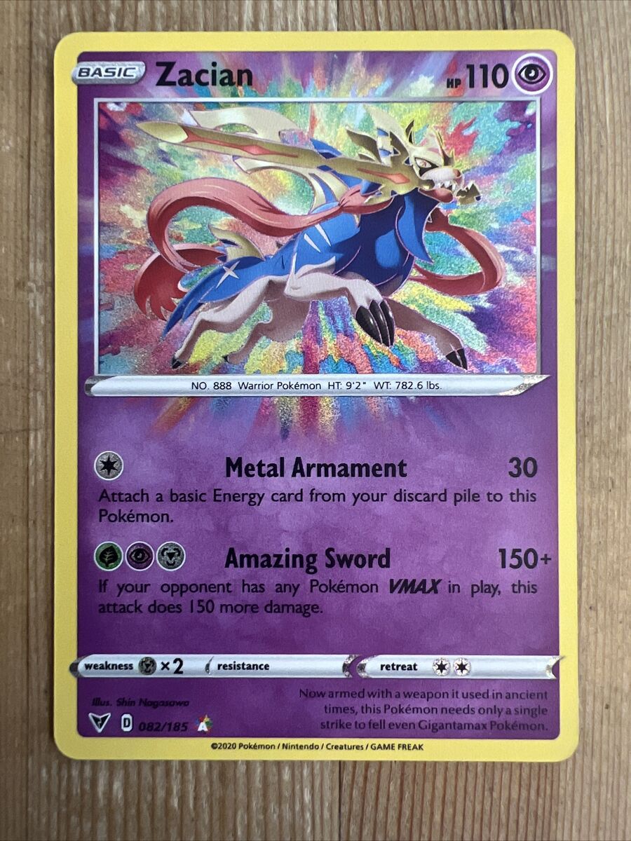 Pokemon TCG SS Vivid Voltage 082/185 Zacian Amazing Rare Holographic Card