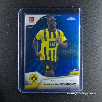 Topps Youssoufa Moukoko Dortmund Blue Wave   /180 Bundesliga Chrome 2022/23