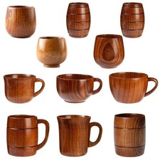 Natural Wooden Cup Wood Coffee Tea Beer Juice Milk Water Mug Wooden Coffee Cup