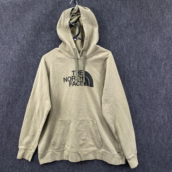 The North Face Half Dome Womens XL Pullover Hoodie Olive Green Graphic Fleece