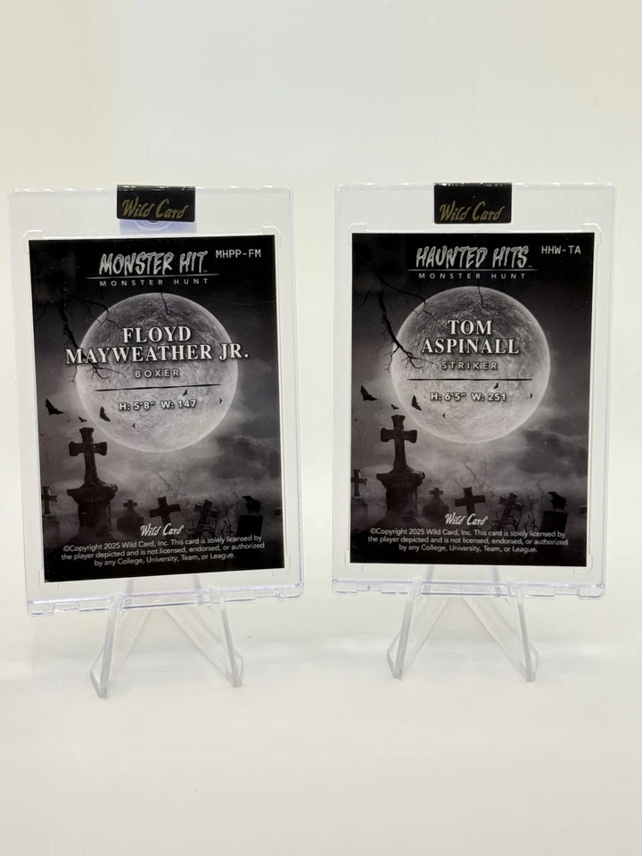 2025 Wild Card Haunted Hits Monster Hits - 1/1 Tom Aspinall & Floyd Mayweather - Image 2 of 2