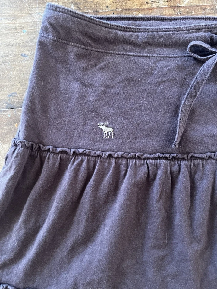Vintage Abercrombie & Fitch Skirt Brown Drawstring Waist Size Small - Image 2 of 4