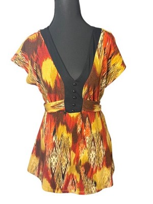 J.B.T. Vintage 90 s Y2K Babydoll style top Autumn/Fall colors No Size Tag Lg?