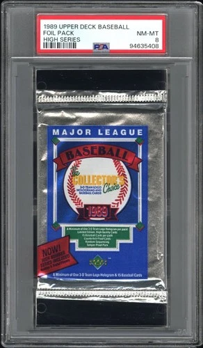 1989 Upper Deck Baseball Foil Pack High Series Graded PSA 8