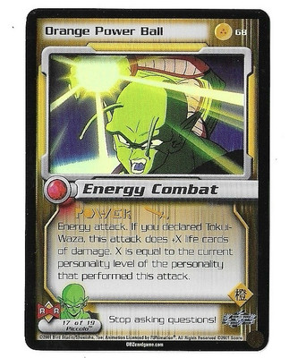 2001 Score Unlimited Dragon Ball Z DBZ CCG TCG Orange Power Ball #68 - Foil