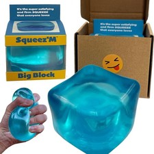 Premium Big Block Squeez'M Cube 35 Larger Than The Standard Large Blue BNWT