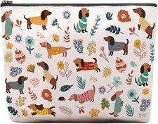 Dachshund Gifts Makeup Bag, Gift for Dachshund Lovers Women, Weiner Dog Themed C