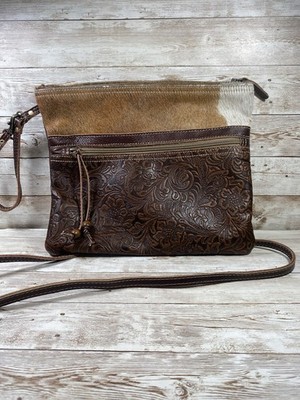 Myra Bag Halcyon Crossbody Embossed Leather￼ & Hairon Cowhide