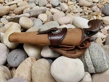 Western Gun Holster Tooled Leather with Cowboy Revolver for .22 /.35 /.387 /.45