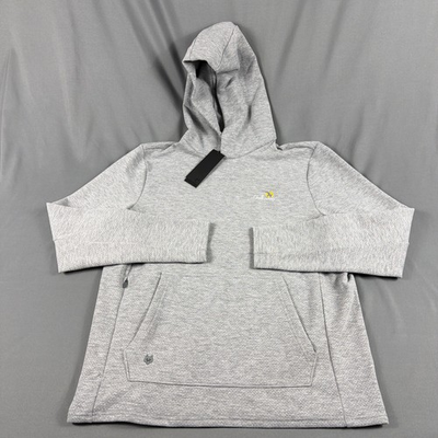 #ad Greyson Golf Hoodie Troy Chest Logo Medium Smoke Heather Polyester NWT MSRP $225 $112.27