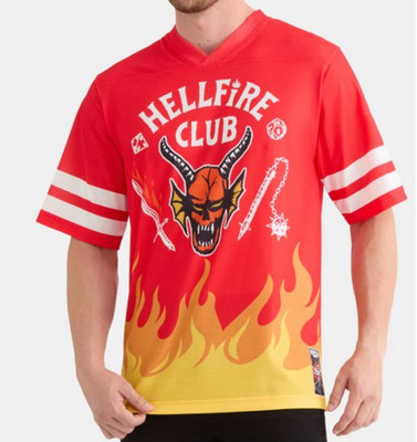 NEW Stranger Things HELLFIRE CLUB 86 Red JERSEY Netflix Adult Size Large (42/44)