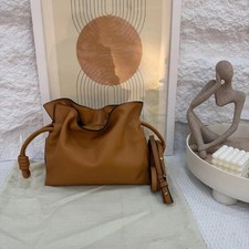 Loewe Flamenco Embossed Word Puzzle Drawstring Clutch Bag - Excellent FO7AWU