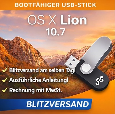 mac OS X 10.7 Lion 16GB USB Boot Stick! Blitzversand noch am selben Tag!