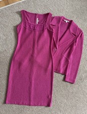 St. John Santana Knit Women  s Pink Suit Dress size 2 and Jacket size 4