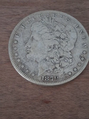 1879 No Mint Mark Silver Morgan Dollar In Circulated Condition