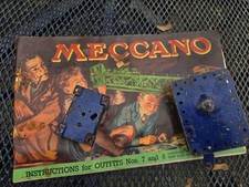 Mecano Manual Motor Set of 2 and Instuction Book Outfits No. 7 & 8