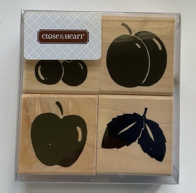 D.O.T.S. / Close To MY Heart  #S204 CHERRIES APPLES PEACHES Rubber Stamp Set
