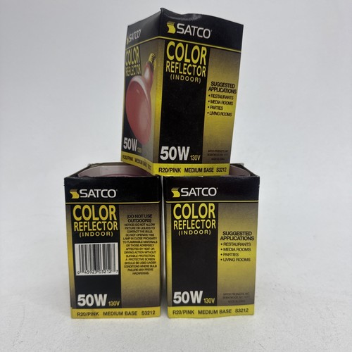 Vintage New Lot of 3 GE Reflector Pink Colored Flood Stage Light Bulbs ...