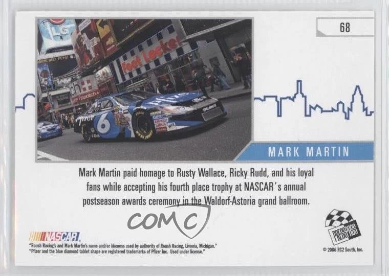 2006 Press Pass Eclipse The Big Apple Mark Martin #68 HOF - Image 2 of 2