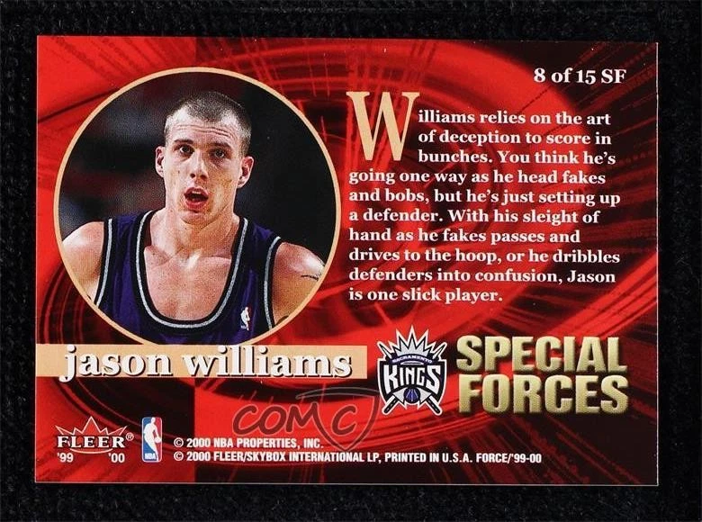 1999-00 Fleer Force Special Forces Jason Williams #8SF - Image 2 of 2