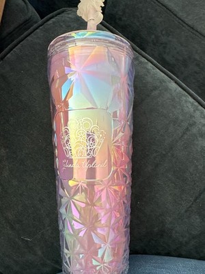 Starbucks Wicked Glinda Tumbler Venti Pink Cold Cup Prism Wand Straw Top NEW