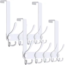 Over The Door Hook Door Hanger Hook Rack with 5 Tri Hooks for Hanging Coats, ...