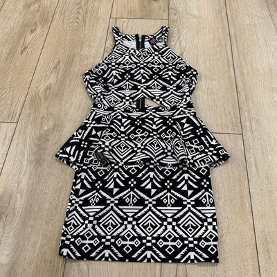 2B Bebe Dresses Women's Black & White Size S Sleeveless Short Mini Dresses