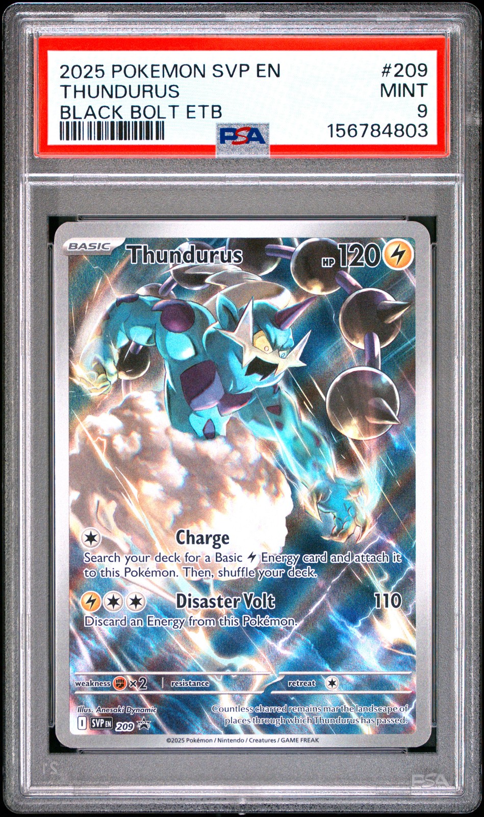 2025 POKEMON SVP EN-SV BLACK STAR PROMO #209 THUNDURUS PSA 9