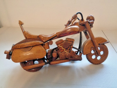 Handgefertigtes Palisander Harley Davidson Motorrad Größe 13 x 6,5 Zoll Gewicht 1,3 Pfund gebraucht