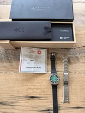Christopher Ward The TWELVE (Ti) 40mm Aurora Green Rubber Strap + Ti Deployment
