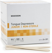 Tongue Depressors 500 Count Junior Size, Non-Sterile, Wood, Unflavored, Splint