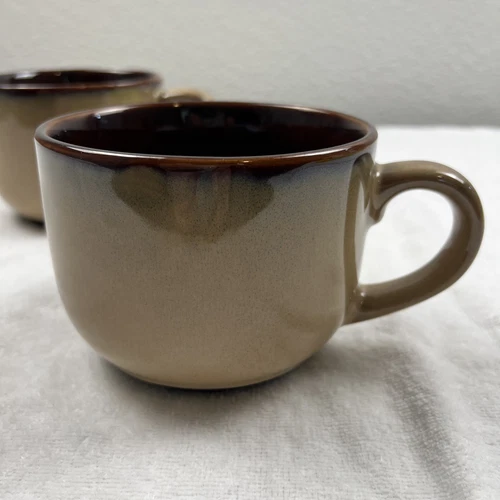 Pair of Sango Nova Brown #4933 Grand Mugs XL Soup Chili Cereal Bowls Cups