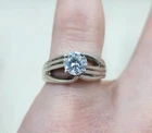 925 Sterling Silver Vintage Cubic Zirconia Engagement Ring Size 7