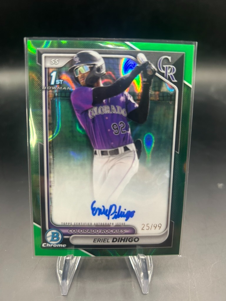 2024 Bowman Chrome Eriel Dihigo #CPA-ED 1st Auto Green Lava Refractor #25/99