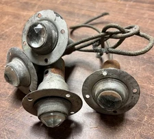 4 VTG 1920s/1930s dash clear glass jewel indicator light lamp lens hot rod car