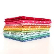 Prim Fat Eighth Bundle 10 Pieces by Lori Holt for 9 x 21 inches, Multicolor
