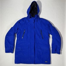 Lands' End Women's Squall Blue Parka Fleece Lined Winter Coat Blue Size L 14-16