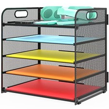 Letter Tray Paper Organizer 5-Tier Desk Organizer File Organizer Paper 1 Black