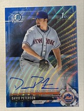 David Peterson 2017 Bowman Chrome Draft Auto #CDA-DP Blue Wave Refractor RC /150