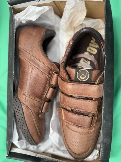 Duck and Cover Rowe Vintage 3V Trainers UK 7 Brown Casual Hook and Loop Shoes image 7