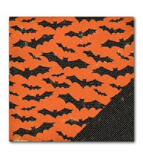 Scrapbook Paper 12x12 6pc Making Memories Spooky Alley Bat Newsprint Halloween