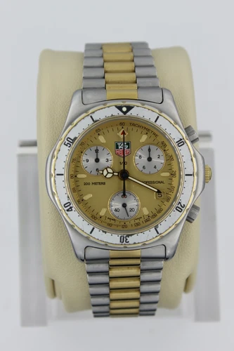 Tag Heuer CE1121.BB0304 Mens 2000 Series Chronograph Watch 575.406 Gold Silver