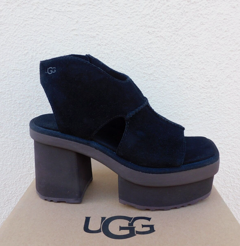 UGG BLACK NEW HEIGHTS 4" PLATFORM BOOT SANDALS, WOMEN US 6/ EUR 37 ~NIB - Picture 2 of 5