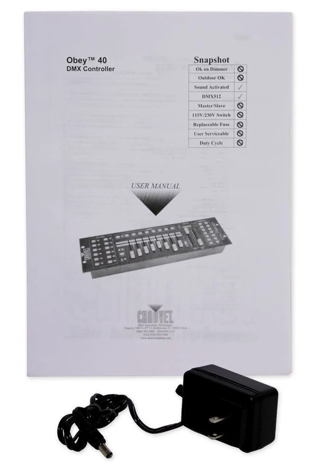 Chauvet DJ OBEY40 Universal DMX-512 Light Controller With 192 Channels and Midi - Image 3 of 4