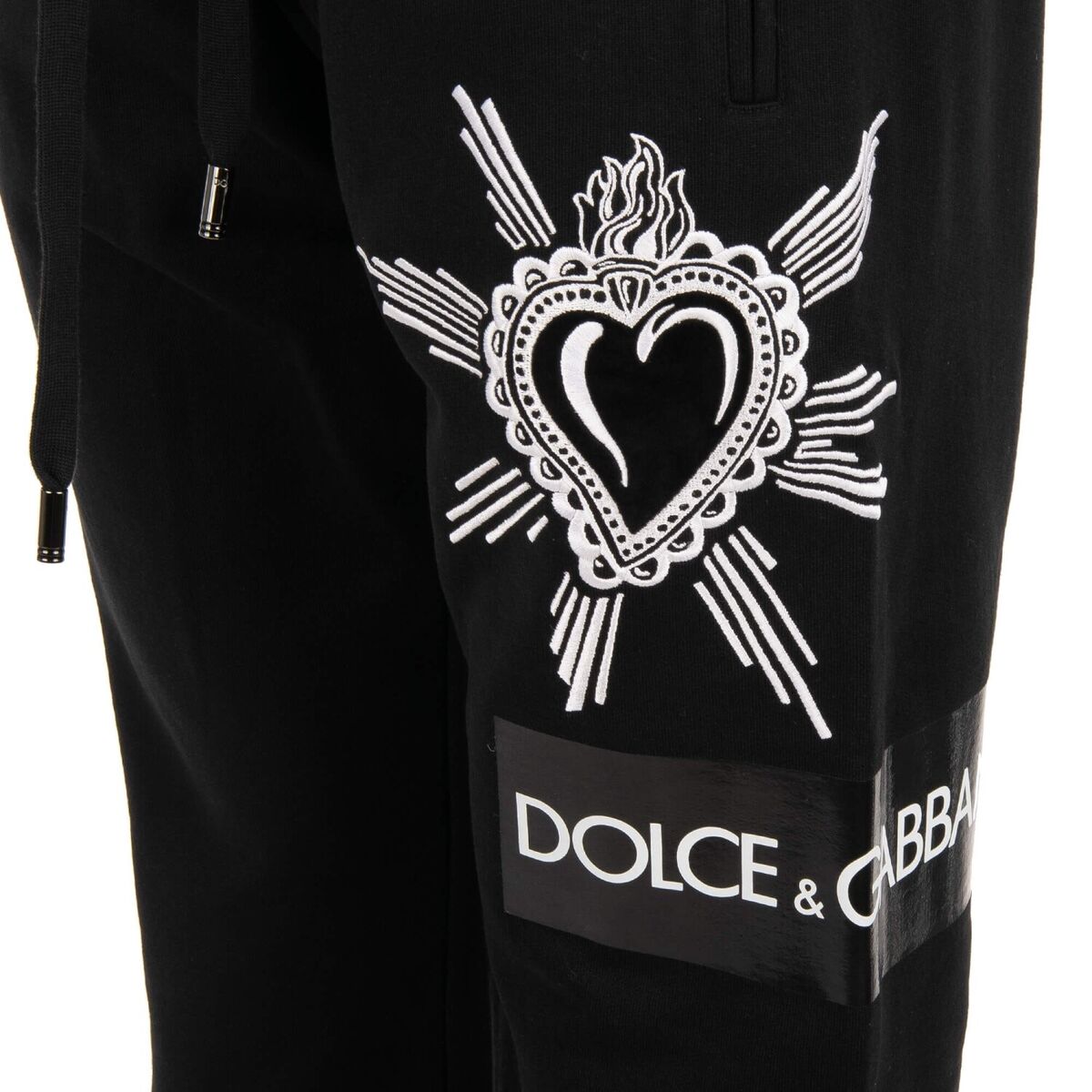 DOLCE & GABBANA Cotton Track Jogging Pants with Sacred Heart DOLCE & GABBANA Cotton Track Jogging Pants with Sacred Heart