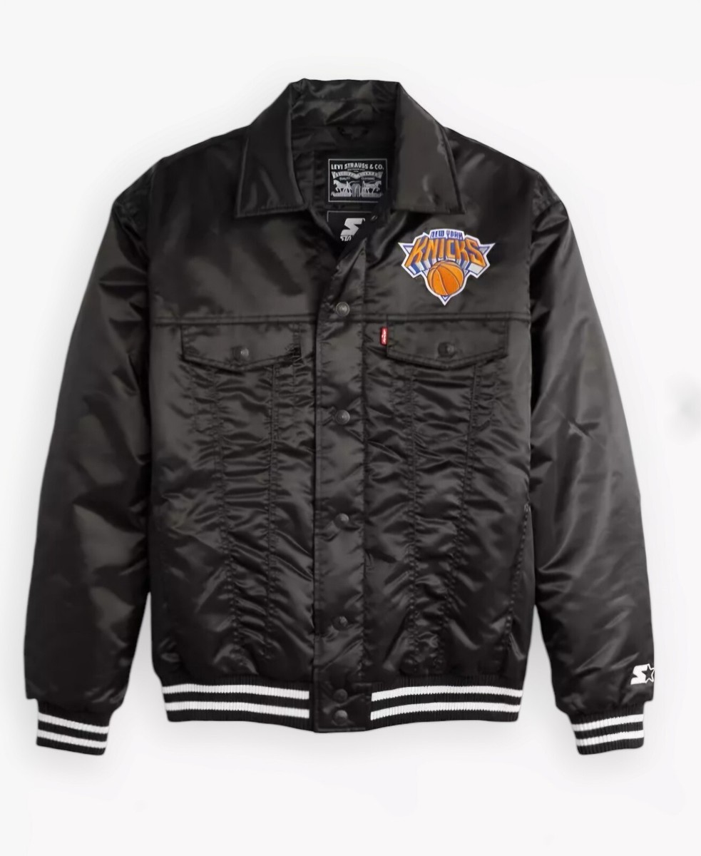 激レア/LEVI'S/リーバイス/NBA/バスケ/Knicks/ニックス/デニム/トラックジャケット/ストリート/アメカジ/L Levi's x Starter Knicks Jacket Black Large NWT Varsity Trucker | eBay