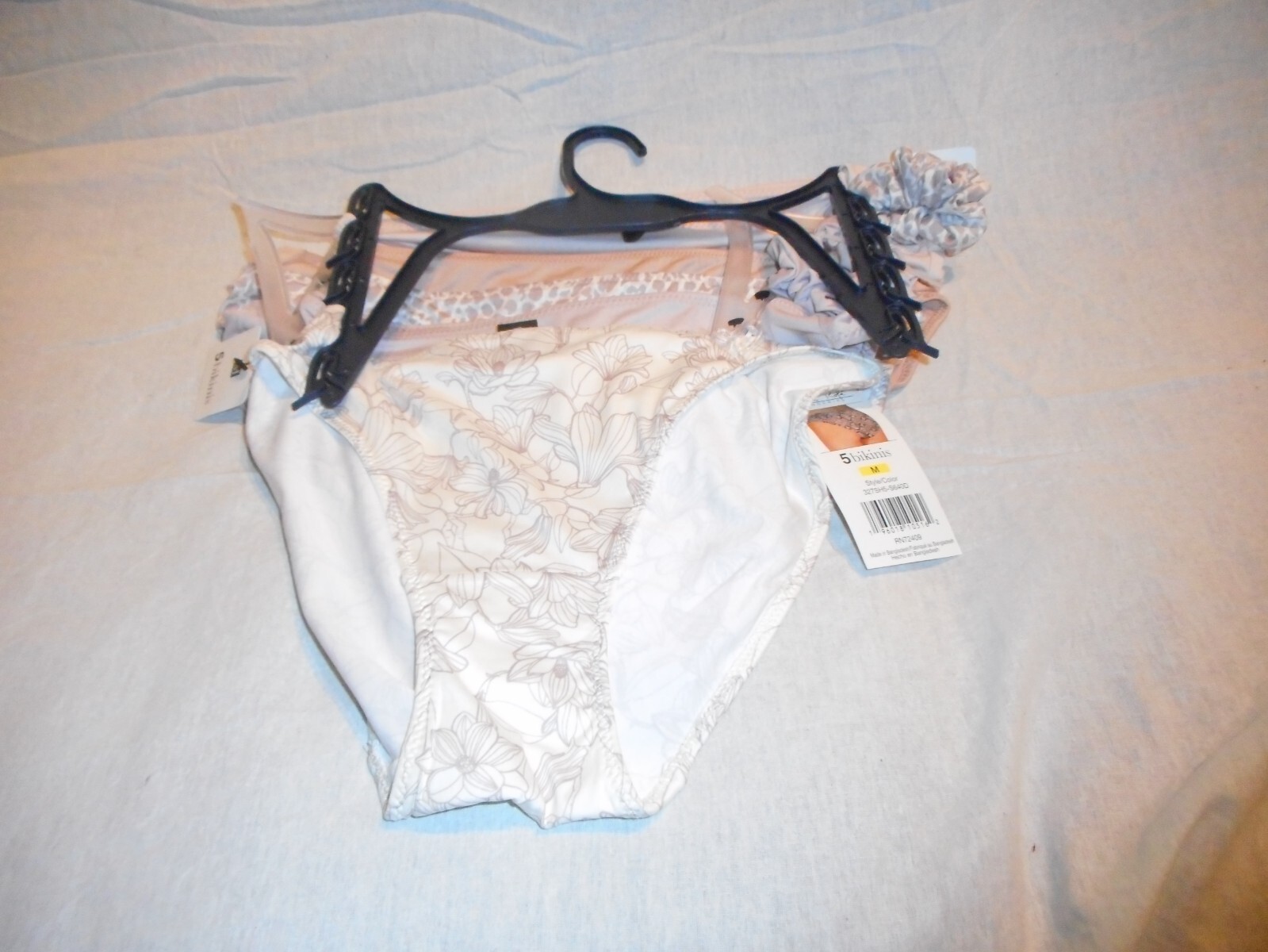 5 pK Rene Rofe Bikini & Thongs Medium,Large Extra Large Panties With 2 scrunchie