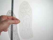 vtg 1960s 1970s Tattoo acetate stencil Executioner Girl signed WMN5